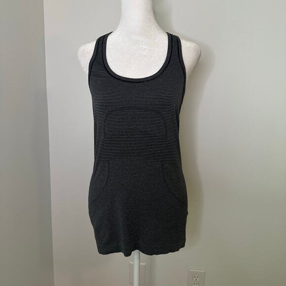 Lululemon gray and black striped Swiftly Tech tank top size 6 - Picture 2 of 11